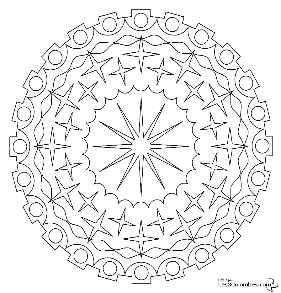Disegno da colorare: Mandala per bambini (Mandala) #124137 - Pagine da Colorare Stampabili Gratuite