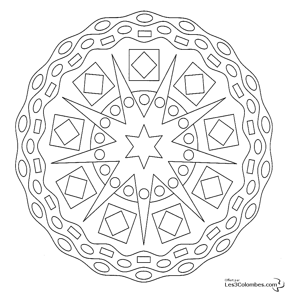 Disegno da colorare: Mandala per bambini (Mandala) #124152 - Pagine da Colorare Stampabili Gratuite