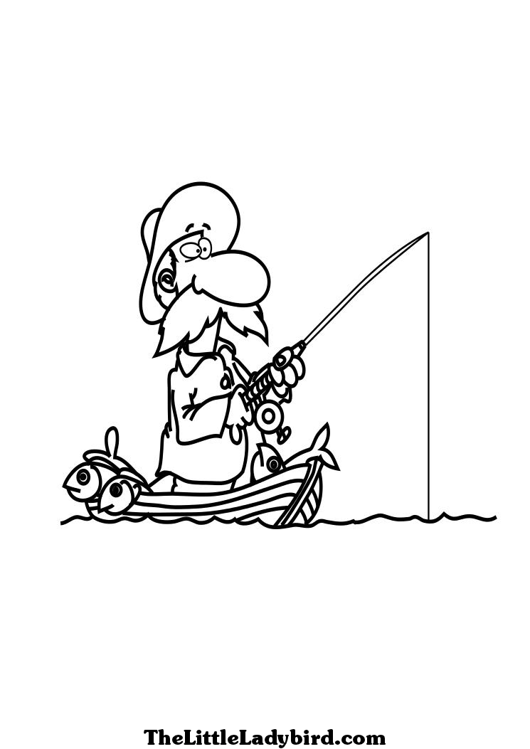 Disegno da colorare: Pescatore (Mestieri e Professioni) #103983 - Pagine da Colorare Stampabili Gratuite