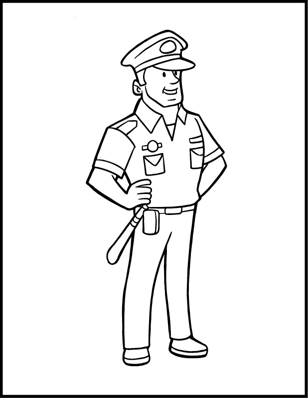 Disegno da colorare: Poliziotto (Mestieri e Professioni) #105362 - Pagine da Colorare Stampabili Gratuite