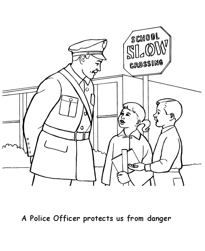 Disegno da colorare: Poliziotto (Mestieri e Professioni) #105381 - Pagine da Colorare Stampabili Gratuite
