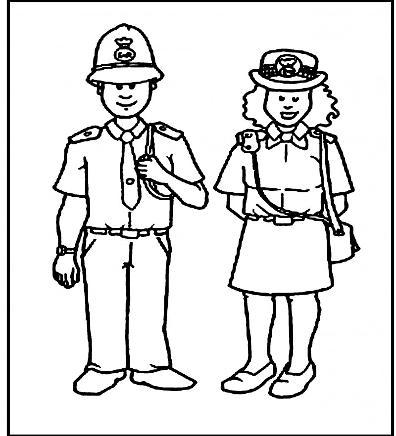Disegno da colorare: Poliziotto (Mestieri e Professioni) #105424 - Pagine da Colorare Stampabili Gratuite