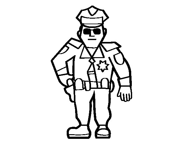Disegno da colorare: Poliziotto (Mestieri e Professioni) #105442 - Pagine da Colorare Stampabili Gratuite