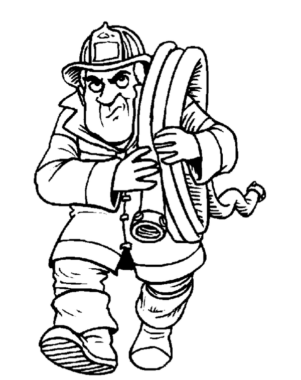 Disegno da colorare: Pompiere (Mestieri e Professioni) #105516 - Pagine da Colorare Stampabili Gratuite