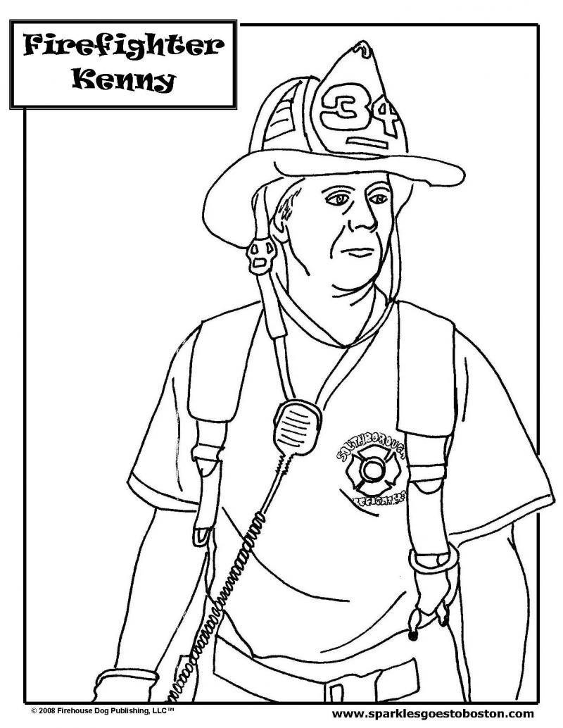 Disegno da colorare: Pompiere (Mestieri e Professioni) #105591 - Pagine da Colorare Stampabili Gratuite