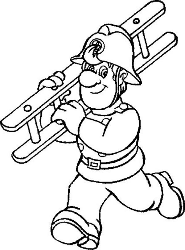 Disegno da colorare: Pompiere (Mestieri e Professioni) #105674 - Pagine da Colorare Stampabili Gratuite