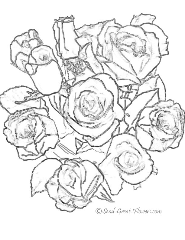 Disegno da colorare: Mazzo di fiori (Natura) #160729 - Pagine da Colorare Stampabili Gratuite