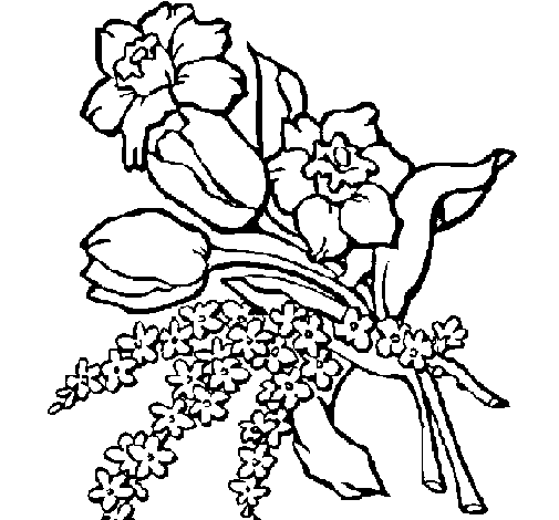 Disegno da colorare: Mazzo di fiori (Natura) #160801 - Pagine da Colorare Stampabili Gratuite