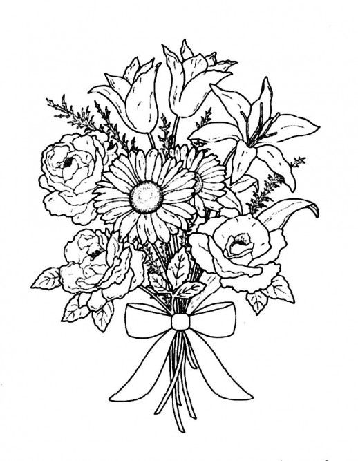 Disegno da colorare: Mazzo di fiori (Natura) #160806 - Pagine da Colorare Stampabili Gratuite