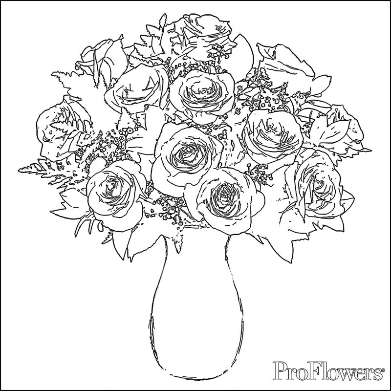 Disegno da colorare: Mazzo di fiori (Natura) #160825 - Pagine da Colorare Stampabili Gratuite
