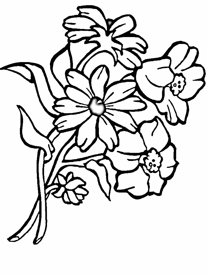Disegno da colorare: Mazzo di fiori (Natura) #160826 - Pagine da Colorare Stampabili Gratuite