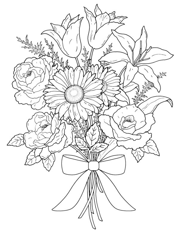 Disegno da colorare: Mazzo di fiori (Natura) #160879 - Pagine da Colorare Stampabili Gratuite