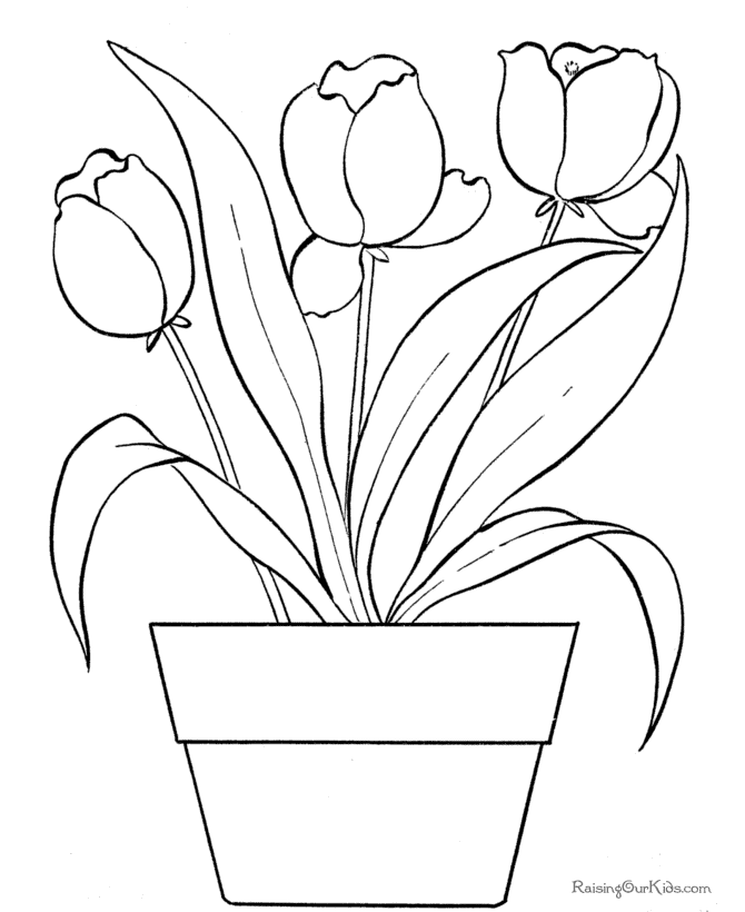 Disegno da colorare: Tulipano (Natura) #161661 - Pagine da Colorare Stampabili Gratuite