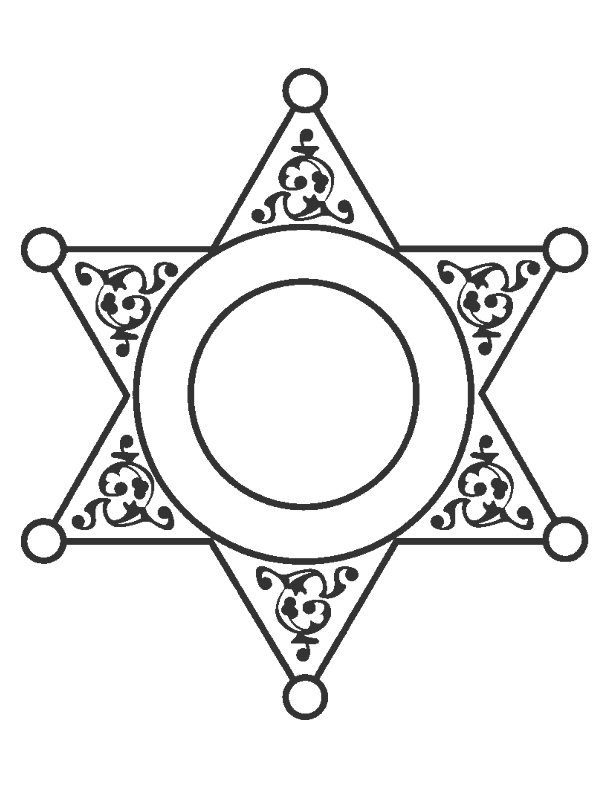 Disegno da colorare: stella dello sceriffo (Oggetti) #118674 - Pagine da Colorare Stampabili Gratuite