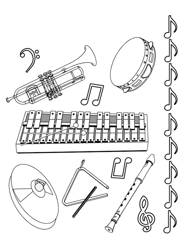 Disegno da colorare: Strumenti musicali (Oggetti) #167360 - Pagine da Colorare Stampabili Gratuite