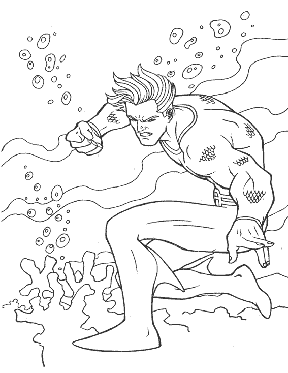 Disegno da colorare: Aquaman (Supereroe) #85018 - Pagine da Colorare Stampabili Gratuite