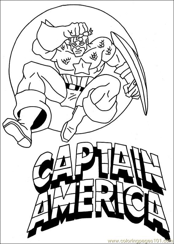 Disegno da colorare: Capitano America (Supereroe) #76569 - Pagine da Colorare Stampabili Gratuite