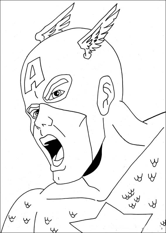 Disegno da colorare: Capitano America (Supereroe) #76572 - Pagine da Colorare Stampabili Gratuite