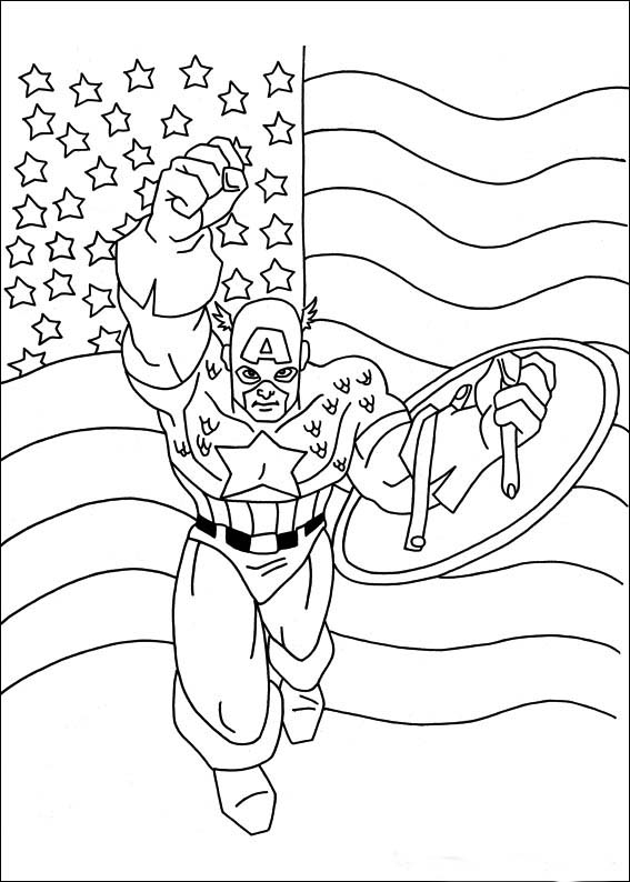 Disegno da colorare: Capitano America (Supereroe) #76573 - Pagine da Colorare Stampabili Gratuite