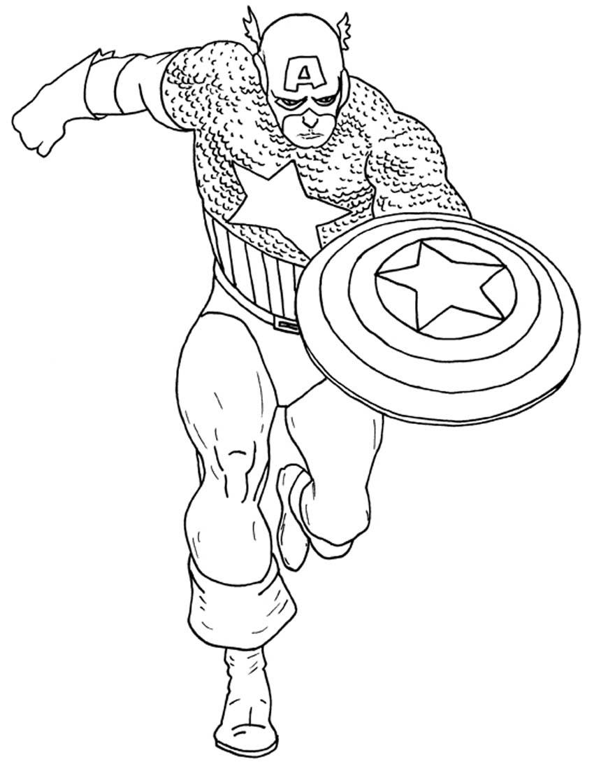 Disegno da colorare: Capitano America (Supereroe) #76575 - Pagine da Colorare Stampabili Gratuite