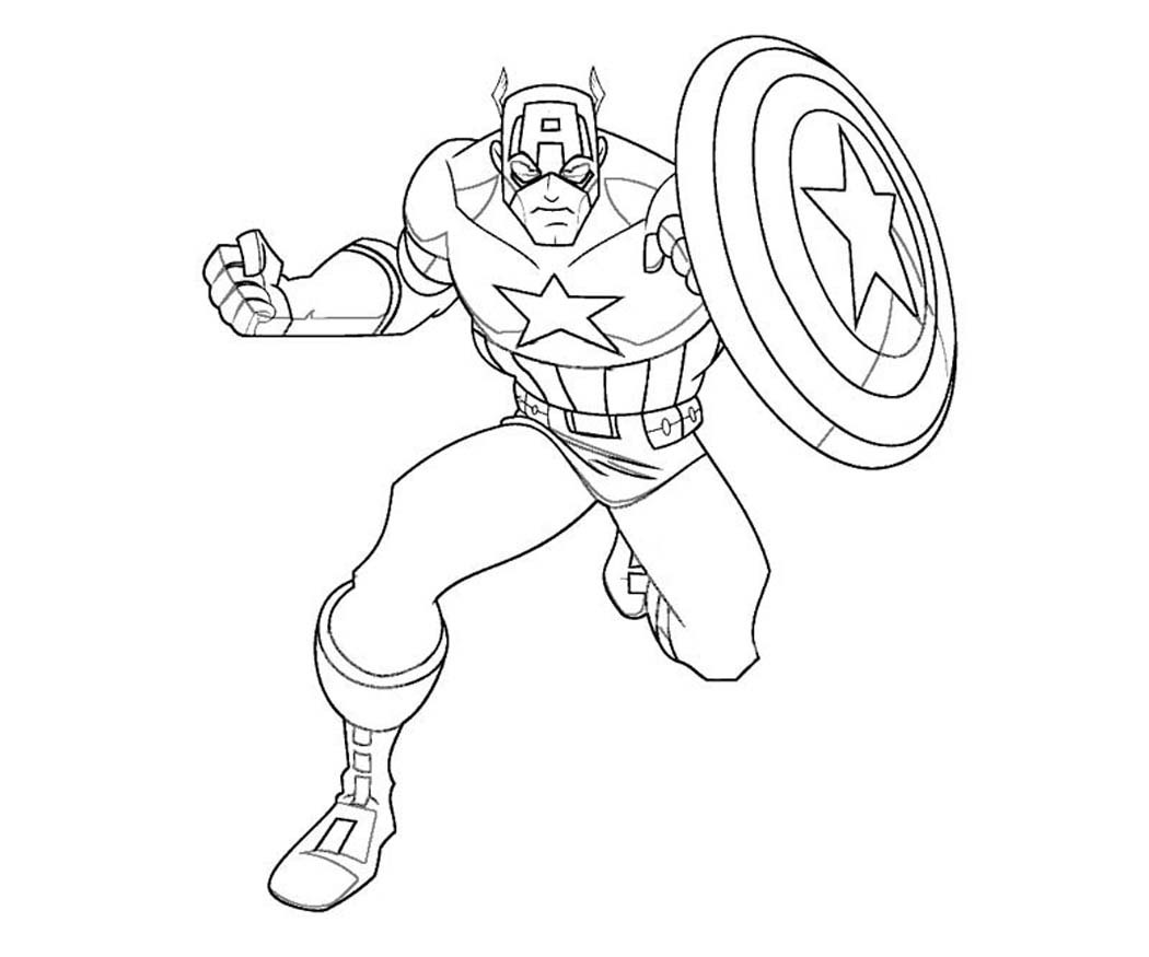 Disegno da colorare: Capitano America (Supereroe) #76577 - Pagine da Colorare Stampabili Gratuite