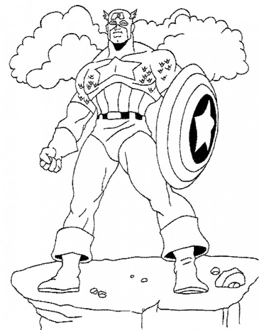 Disegno da colorare: Capitano America (Supereroe) #76585 - Pagine da Colorare Stampabili Gratuite