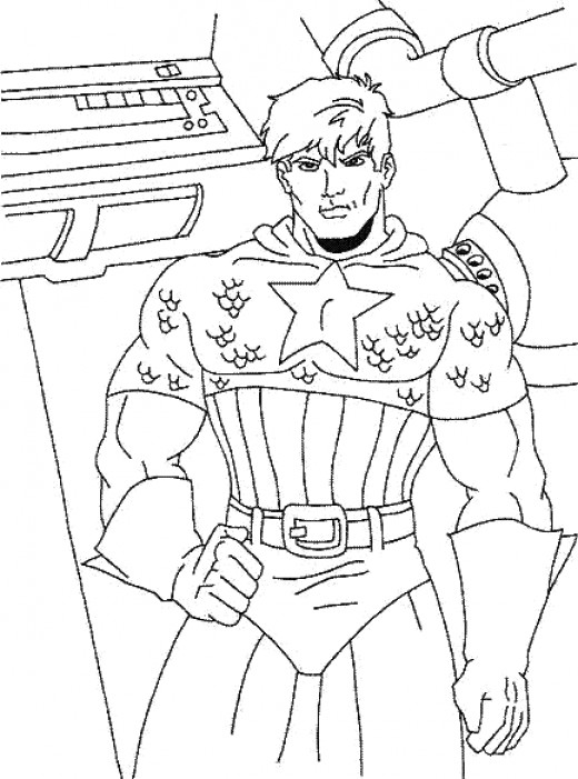 Disegno da colorare: Capitano America (Supereroe) #76592 - Pagine da Colorare Stampabili Gratuite