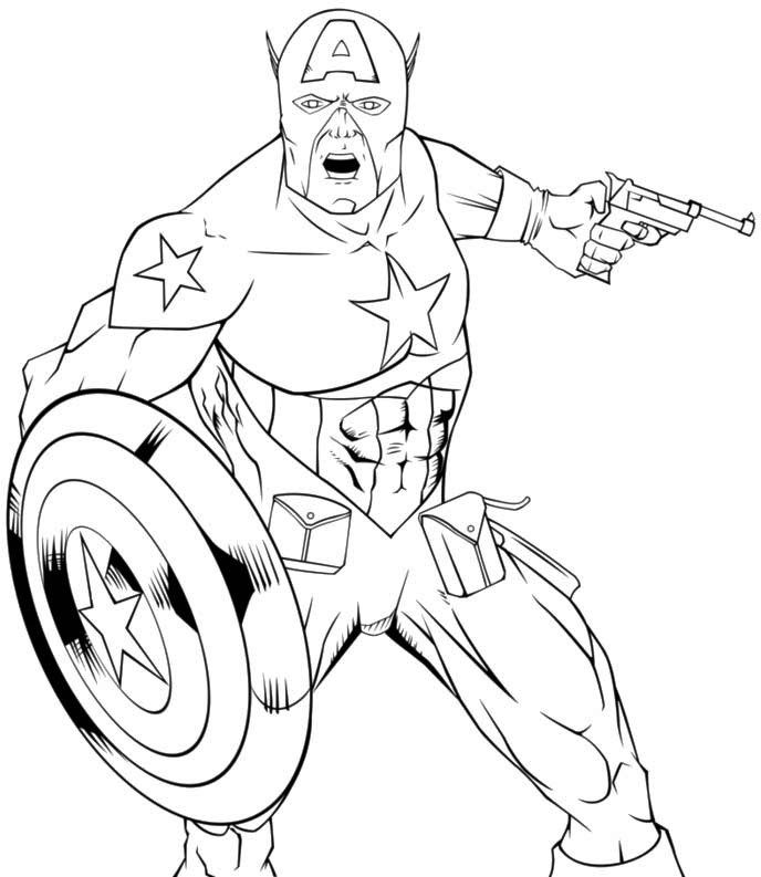 Disegno da colorare: Capitano America (Supereroe) #76609 - Pagine da Colorare Stampabili Gratuite