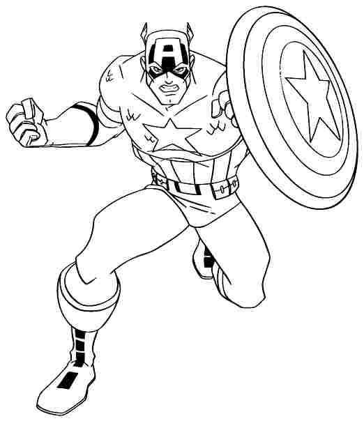 Disegno da colorare: Capitano America (Supereroe) #76621 - Pagine da Colorare Stampabili Gratuite