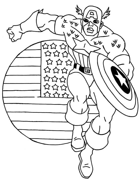 Disegno da colorare: Capitano America (Supereroe) #76633 - Pagine da Colorare Stampabili Gratuite