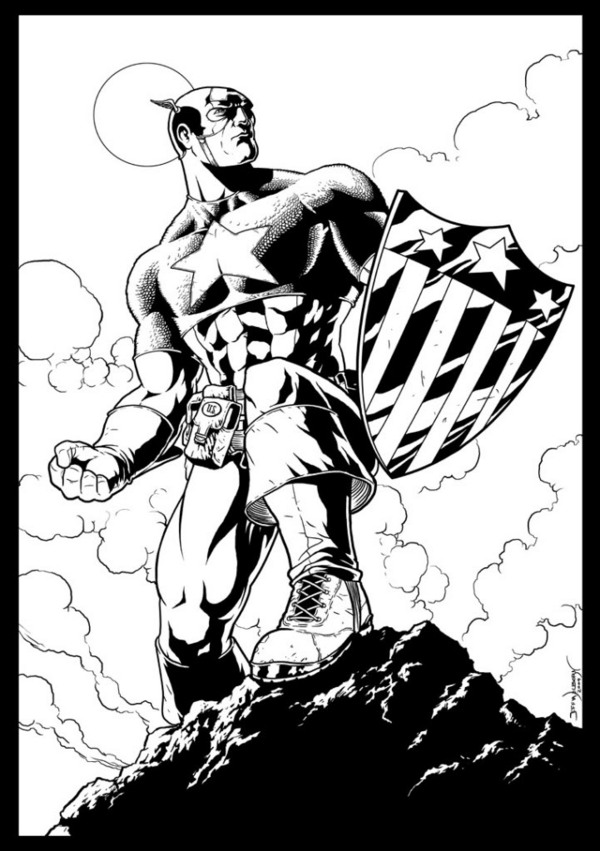 Disegno da colorare: Capitano America (Supereroe) #76637 - Pagine da Colorare Stampabili Gratuite