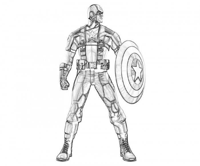 Disegno da colorare: Capitano America (Supereroe) #76640 - Pagine da Colorare Stampabili Gratuite