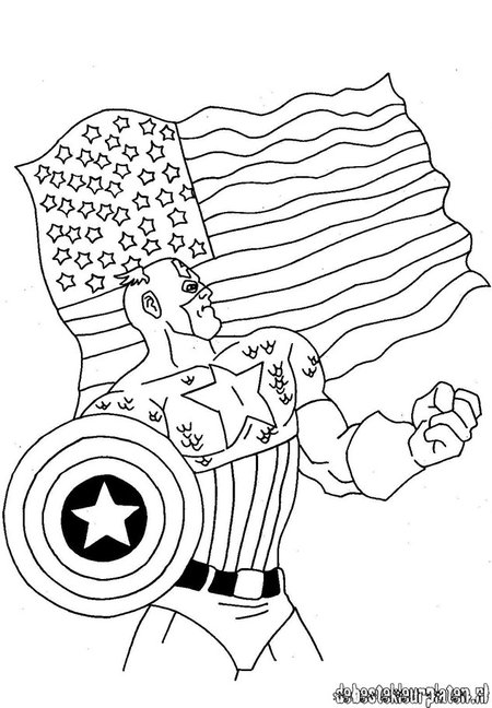 Disegno da colorare: Capitano America (Supereroe) #76660 - Pagine da Colorare Stampabili Gratuite