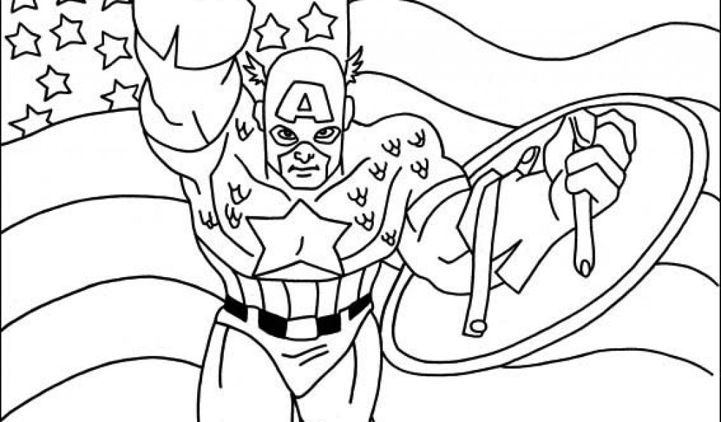 Disegno da colorare: Capitano America (Supereroe) #76662 - Pagine da Colorare Stampabili Gratuite