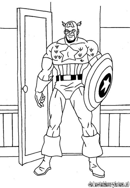 Disegno da colorare: Capitano America (Supereroe) #76663 - Pagine da Colorare Stampabili Gratuite