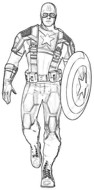 Disegno da colorare: Capitano America (Supereroe) #76686 - Pagine da Colorare Stampabili Gratuite