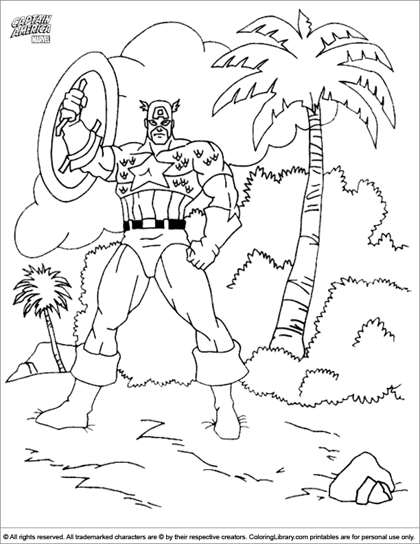 Disegno da colorare: Capitano America (Supereroe) #76702 - Pagine da Colorare Stampabili Gratuite