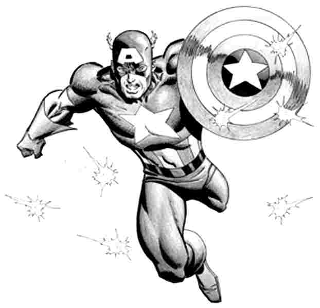 Disegno da colorare: Capitano America (Supereroe) #76731 - Pagine da Colorare Stampabili Gratuite