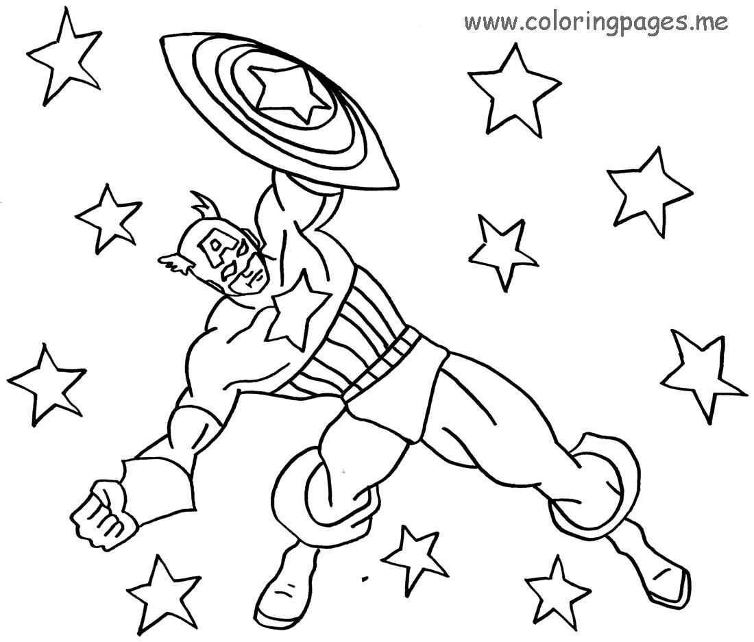 Disegno da colorare: Capitano America (Supereroe) #76745 - Pagine da Colorare Stampabili Gratuite