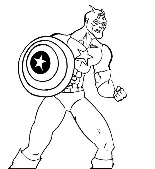 Disegno da colorare: Capitano America (Supereroe) #76760 - Pagine da Colorare Stampabili Gratuite