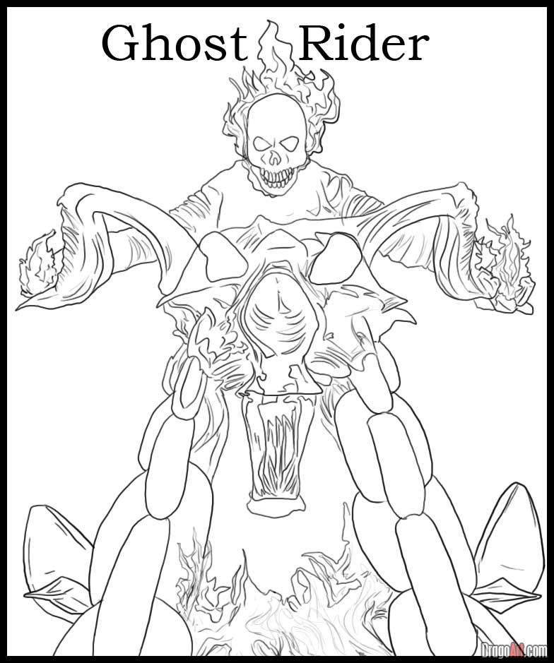 Disegno da colorare: Cavaliere fantasma (Supereroe) #82030 - Pagine da Colorare Stampabili Gratuite