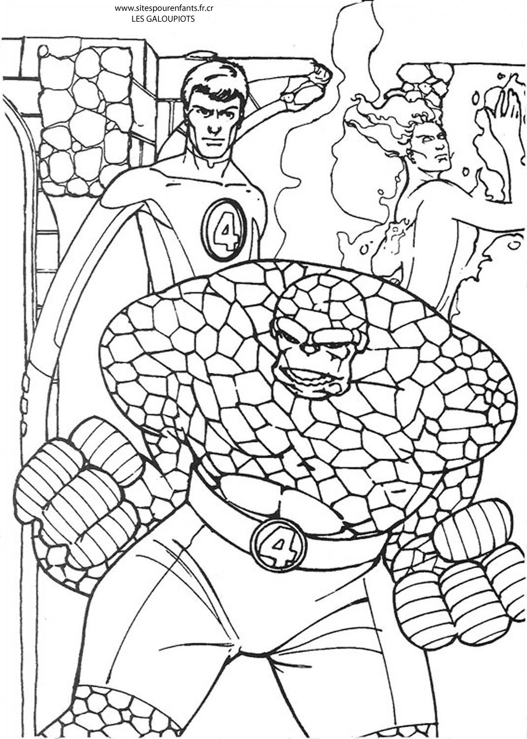 Disegno da colorare: Fantastici Quattro (Supereroe) #76401 - Pagine da Colorare Stampabili Gratuite