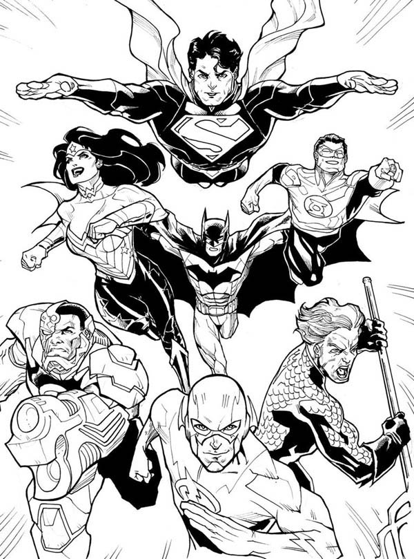 Disegno da colorare: I supereroi della DC Comics (Supereroe) #80300 - Pagine da Colorare Stampabili Gratuite