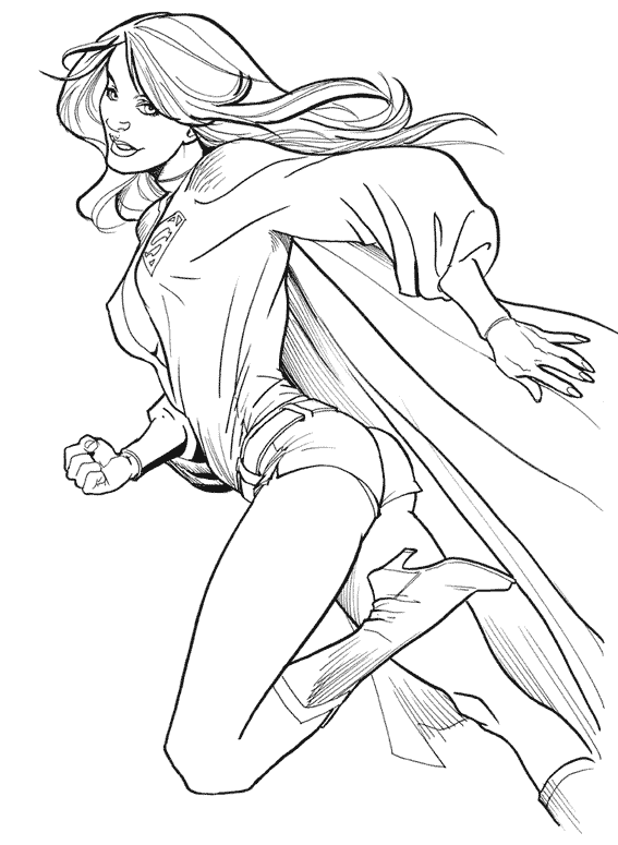 Disegno da colorare: Supergirl (Supereroe) #84053 - Pagine da Colorare Stampabili Gratuite