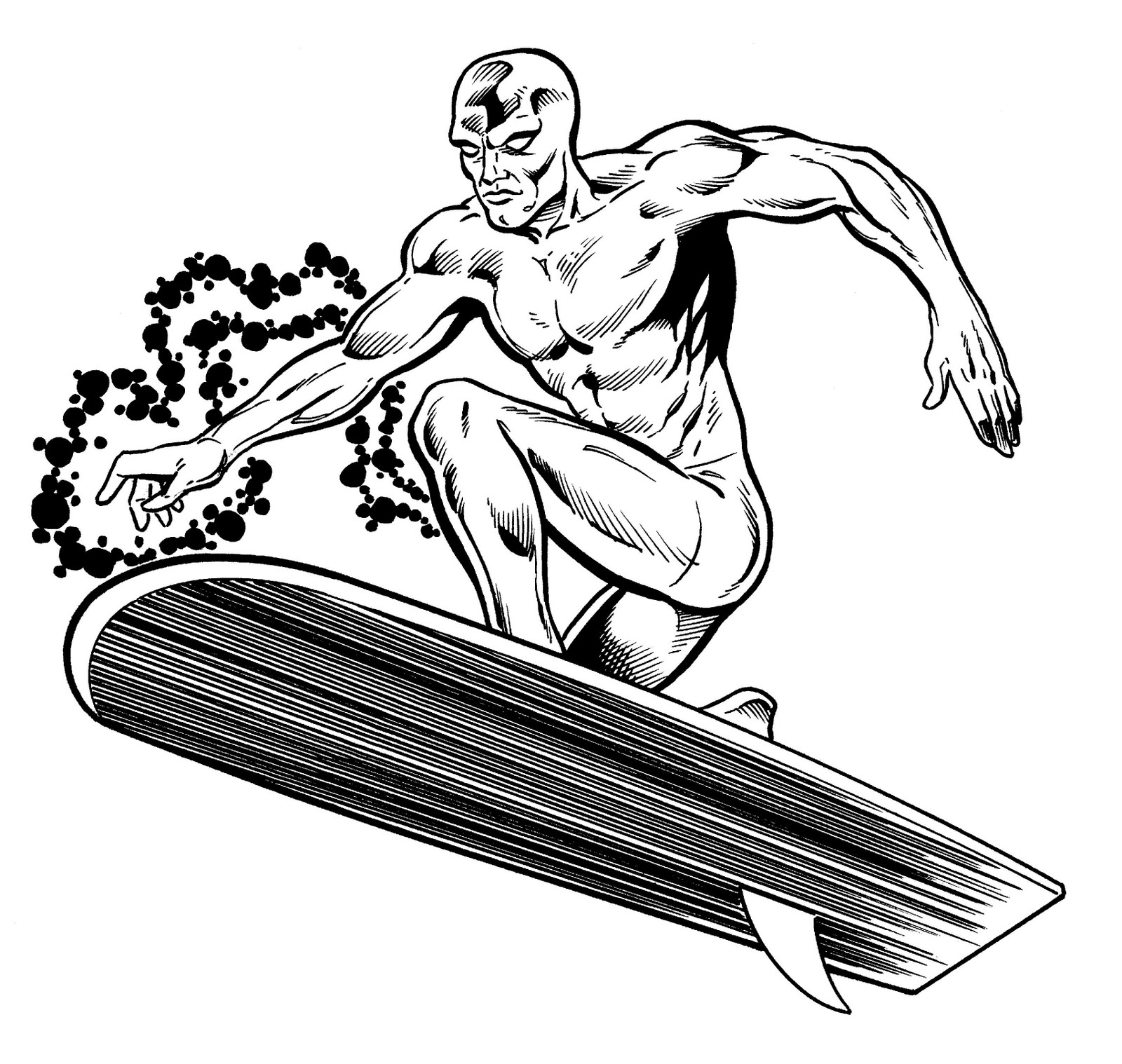 Disegno da colorare: Surfista d'argento (Supereroe) #81124 - Pagine da Colorare Stampabili Gratuite