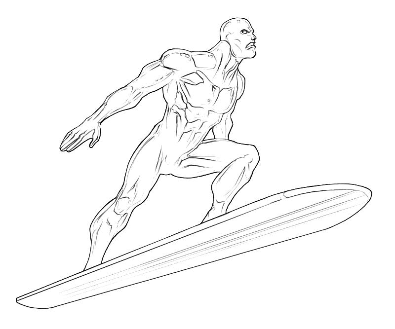 Disegno da colorare: Surfista d'argento (Supereroe) #81129 - Pagine da Colorare Stampabili Gratuite