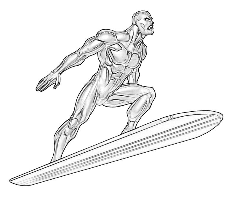 Disegno da colorare: Surfista d'argento (Supereroe) #81132 - Pagine da Colorare Stampabili Gratuite