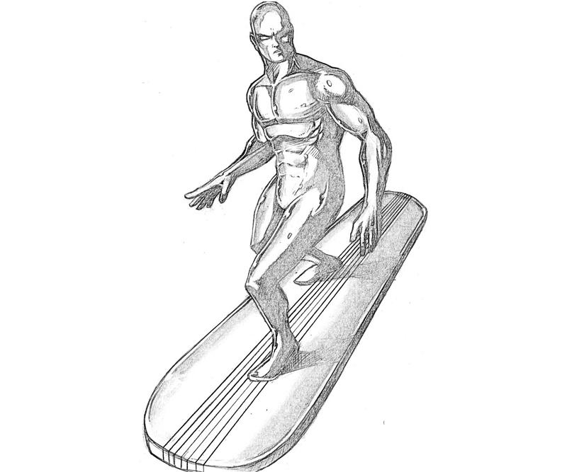 Disegno da colorare: Surfista d'argento (Supereroe) #81138 - Pagine da Colorare Stampabili Gratuite