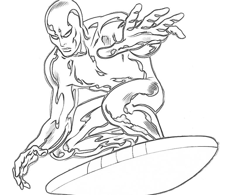 Disegno da colorare: Surfista d'argento (Supereroe) #81139 - Pagine da Colorare Stampabili Gratuite