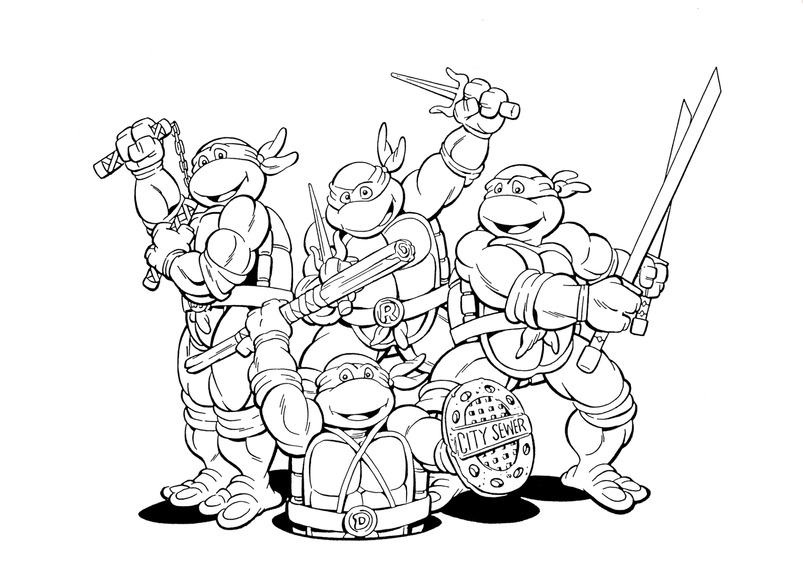 Disegno da colorare: tartarughe Ninja (Supereroe) #75491 - Pagine da Colorare Stampabili Gratuite